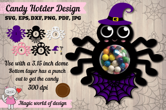 3D Halloween Spider Web Candy Dome