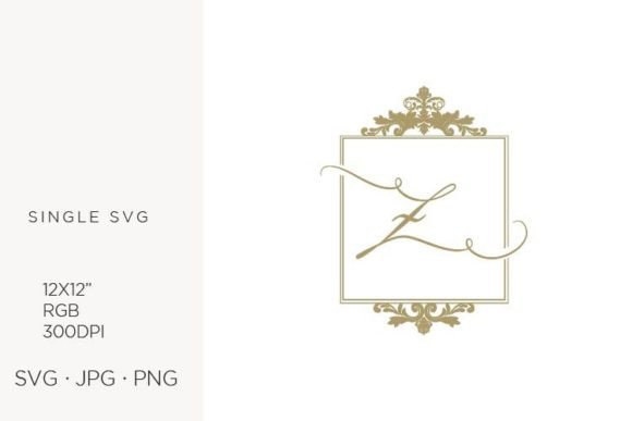 Elevating Design with the Golden Monogram Frame Victorian Letter Z