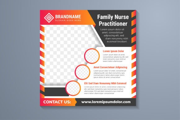 Family Nurse Square Banner: Elevating Medical Branding with Modern Design