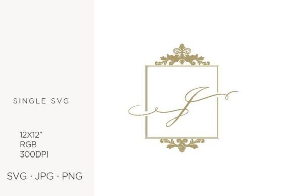 Golden Monogram Frame Victorian Letter J: A Timeless Design Element for Modern Creators