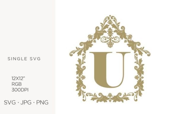 House Like Ornamental Emblem, Letter U: A Versatile Design Asset for Creators